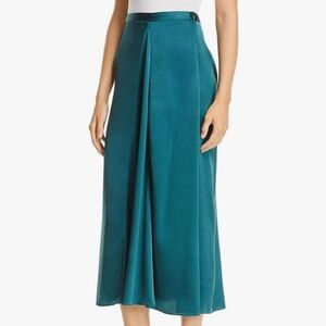 Eileen Fisher Godet Silk Midi Skirt